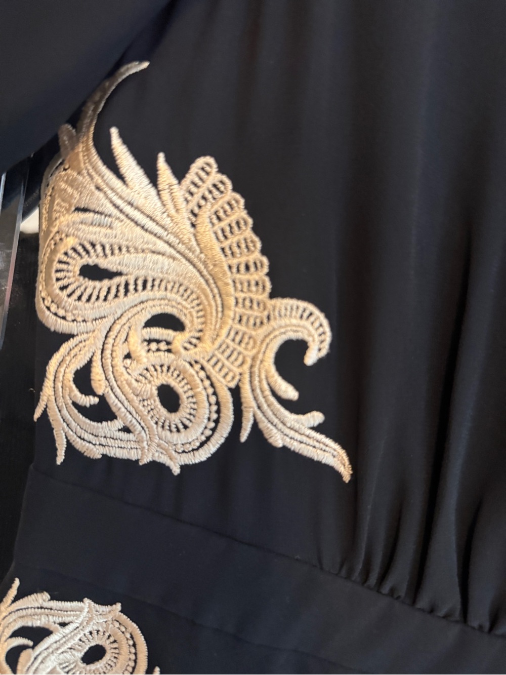 Ted Baker Black Dress with Gold Embroidered Accents - Picture 3 of 7